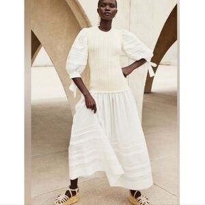 ULLA JOHNSON OCTAVIA DRESS IN ALABASTER